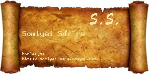 Somlyai Sára névjegykártya